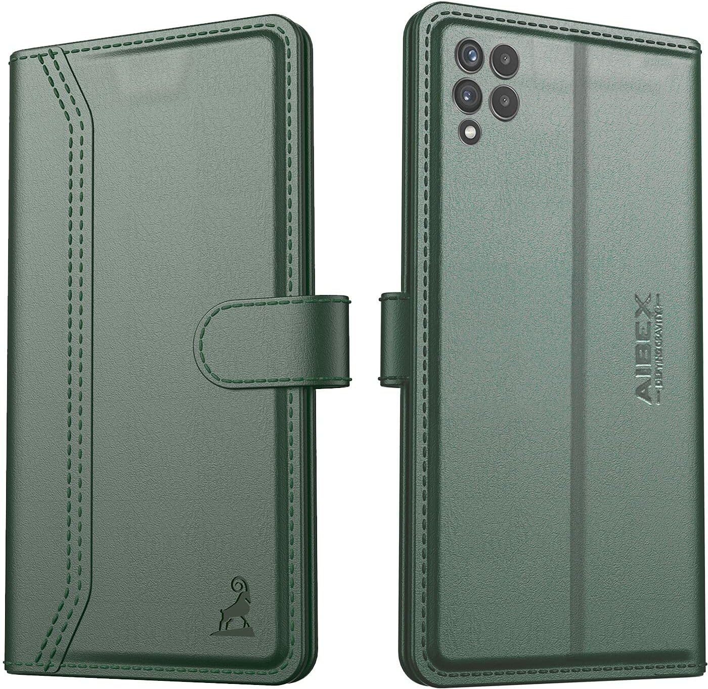 AIBEX ® Samsung Galaxy A22 4G / Samsung Galaxy F22 Flip Cover Leather Finish | Inside TPU with Card Pockets | Wallet Stand | Complete Protection Flip Case Green (B09H7HZ5D8) Amazon Price History, Amazon Price Tracker