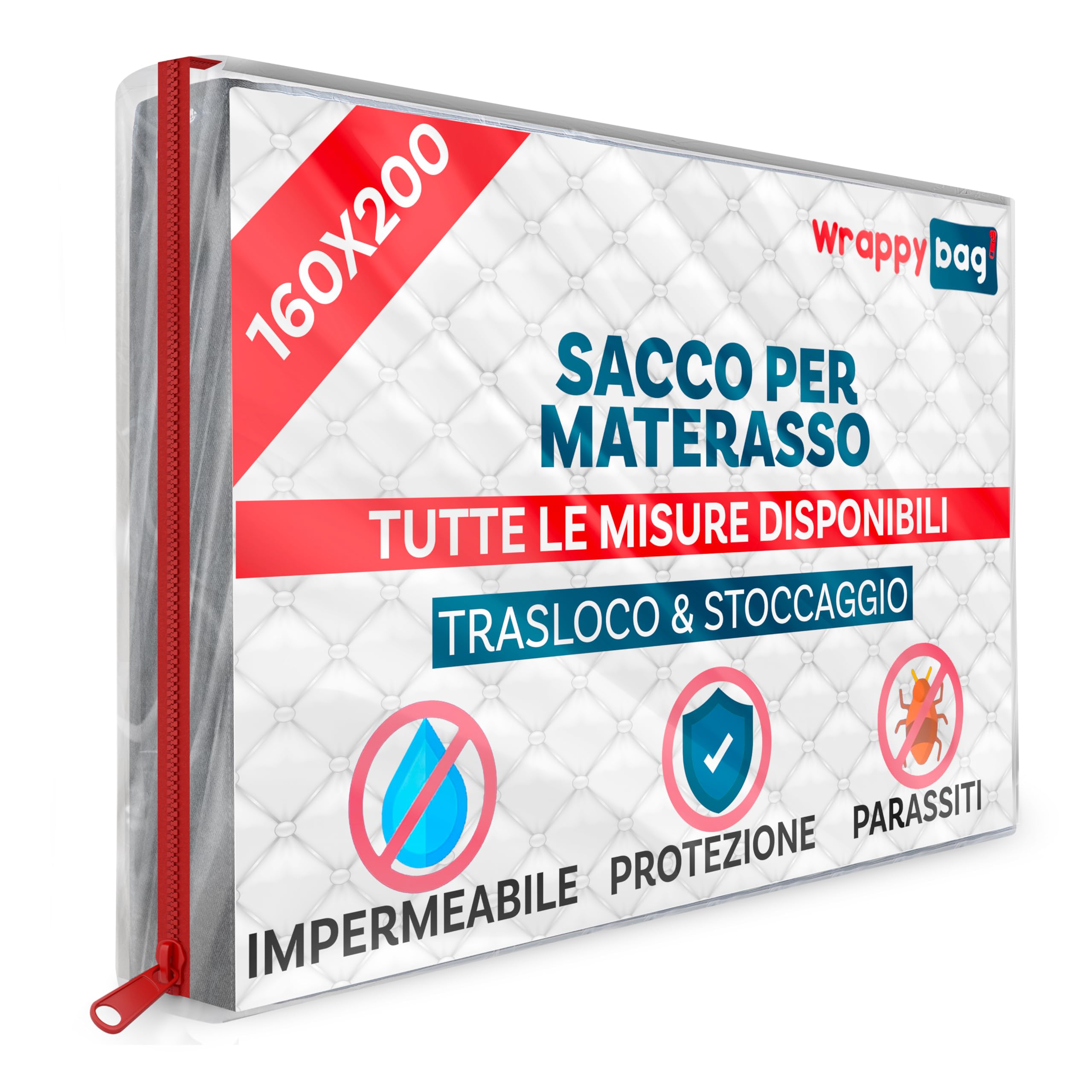 KYEVIS Coprimaterasso Per Trasloco E Stoccaggio, Con Cerniera E 8