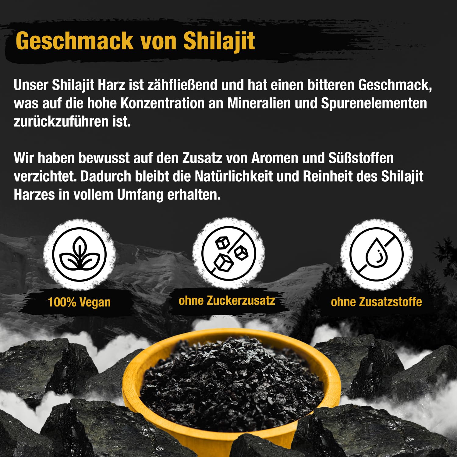 Shilajit Gold Standard 60g | 85+ minerales | máxima potencia del Himalaya | suministro para más de 3 meses | 100% puro y original | vegano y sin aditivos