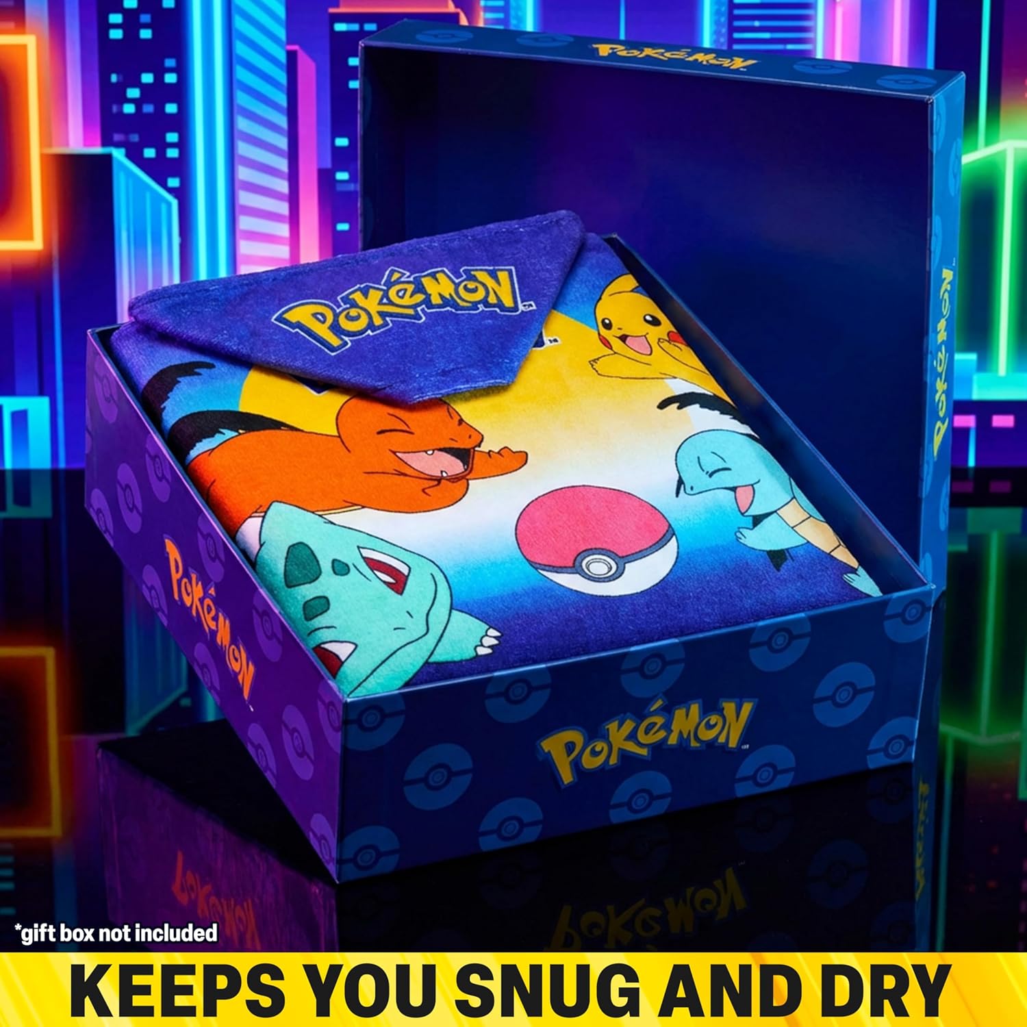 Get Trend Pokemon Bath Towels with Hood for Boys, 49”x30”, One Size Soft and Absorbent Hooded Cotton Beach Towel Wrap, Swimming Pool Poncho, Travel for Boys (Multi Pokemon)