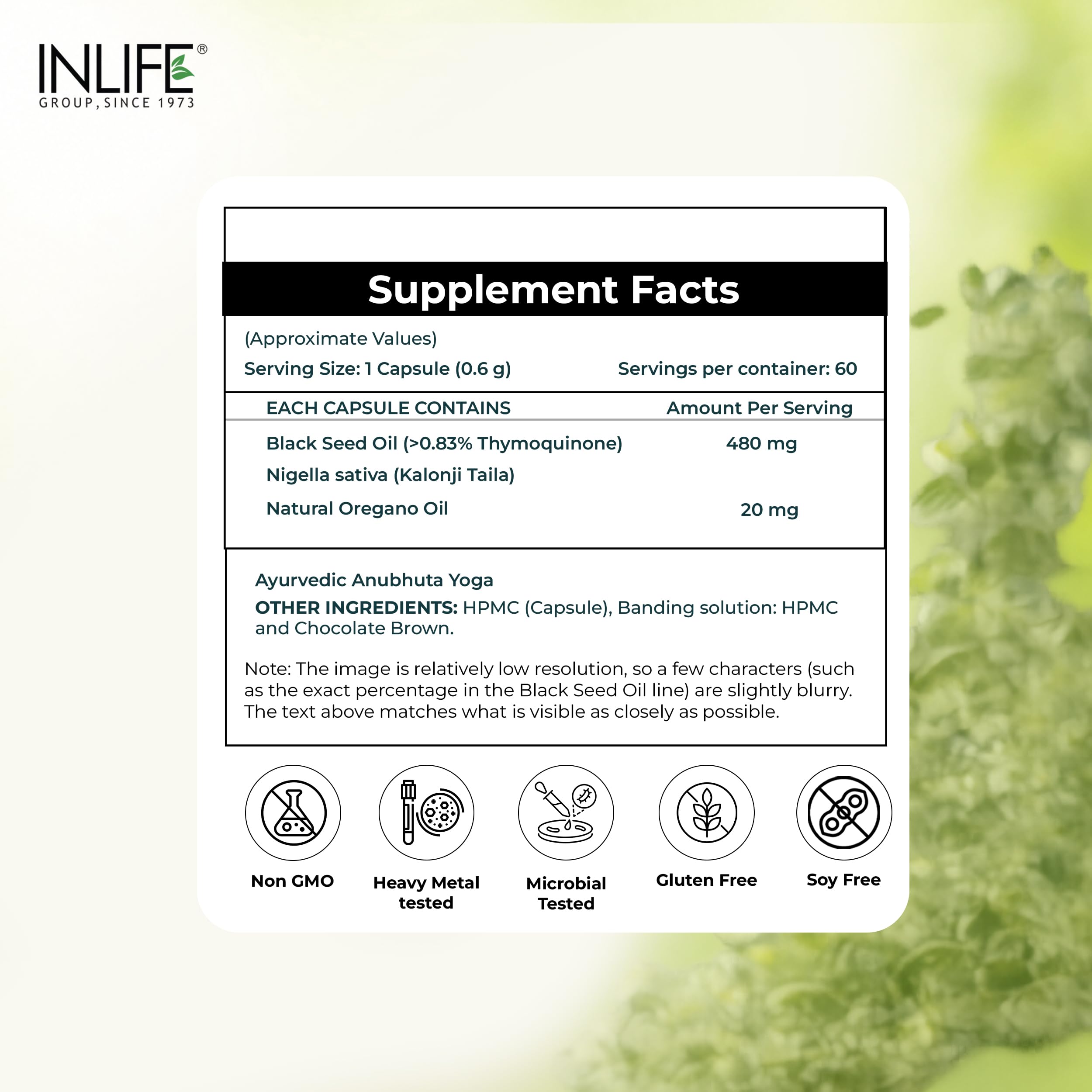 INLIFE Black Seed Oil Capsules 480mg with Oregano Oil, Kalonji, 60 Count 3
