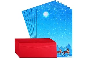 100 Pcs Reindeer Santa Envelopes and Letter Paper for Christmas