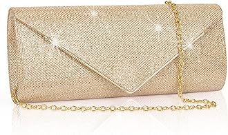 Clutch Purses for Women, Sparkling Envelope Evening Bag with Detachable Chain