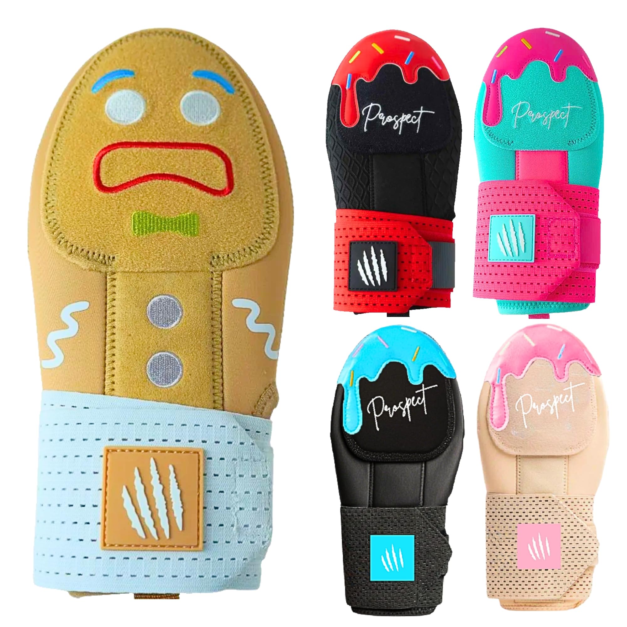 Baseball Sliding Mitt - Youth and Adult Sizes - Drippy Accessory Gingerbread Man, Ice Cream, Miami Color, Left & Right Hands, Hand and Wrist