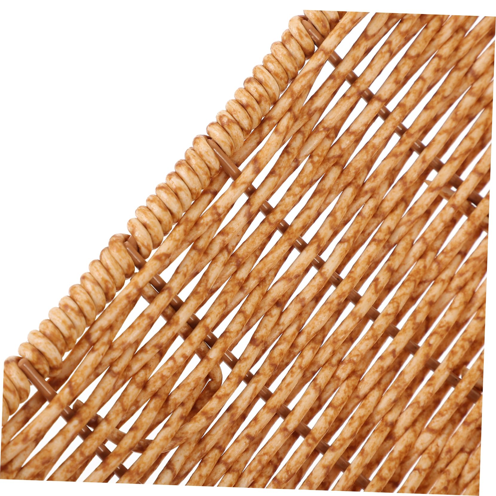 Cabilock Tiered Fruit Basket Woven Imitation Rattan Snack Basket Fruit Tray Dried Storage Plate