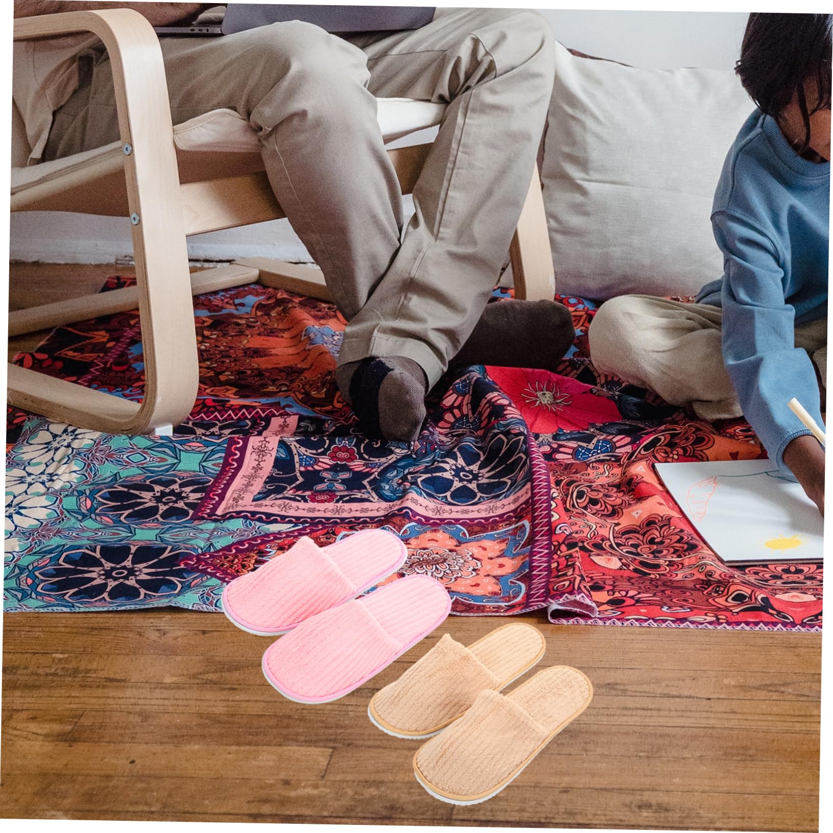 POPETPOP Pantofole in Pile di Corallo Spesse, Antiscivolo, 10 Paia | Casa e Hotel, Leggere e Lavabili, Assortimento Bianco Giallo Rosa Blu Viola
