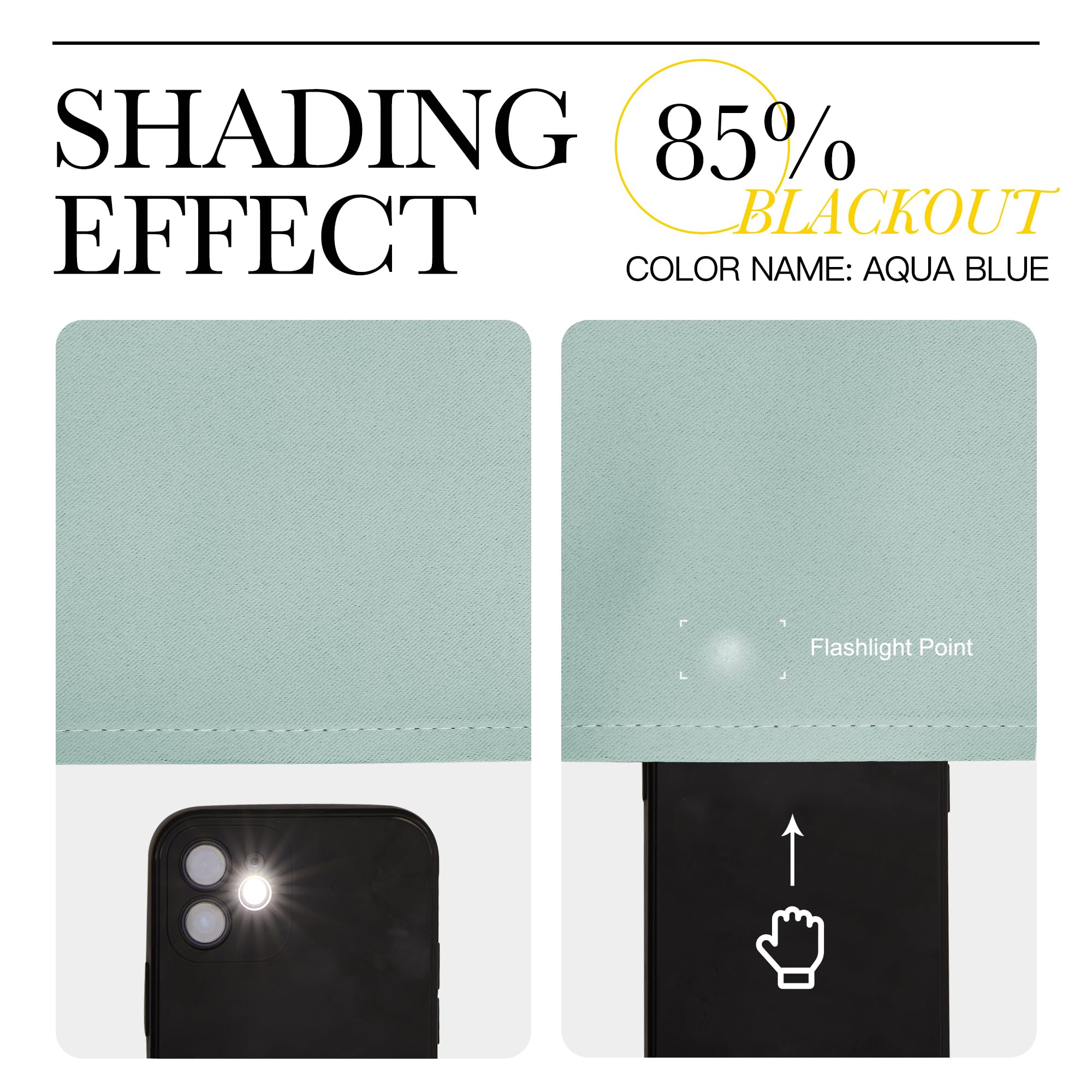 NICETOWN Black Blackout Curtains and Drapes 48 inches Long, Privacy RV Draperies for Small Windows, Thermal Insulated Curtain Panels (42" Wide, 2 Panels)