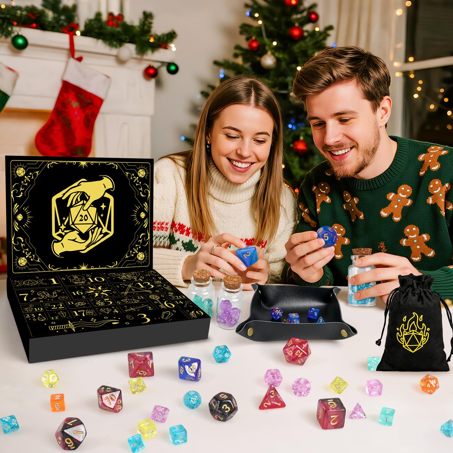 Würfel Adventskalender 2025 - 24 Tage Polyedrische Würfel Für RPG Spiele