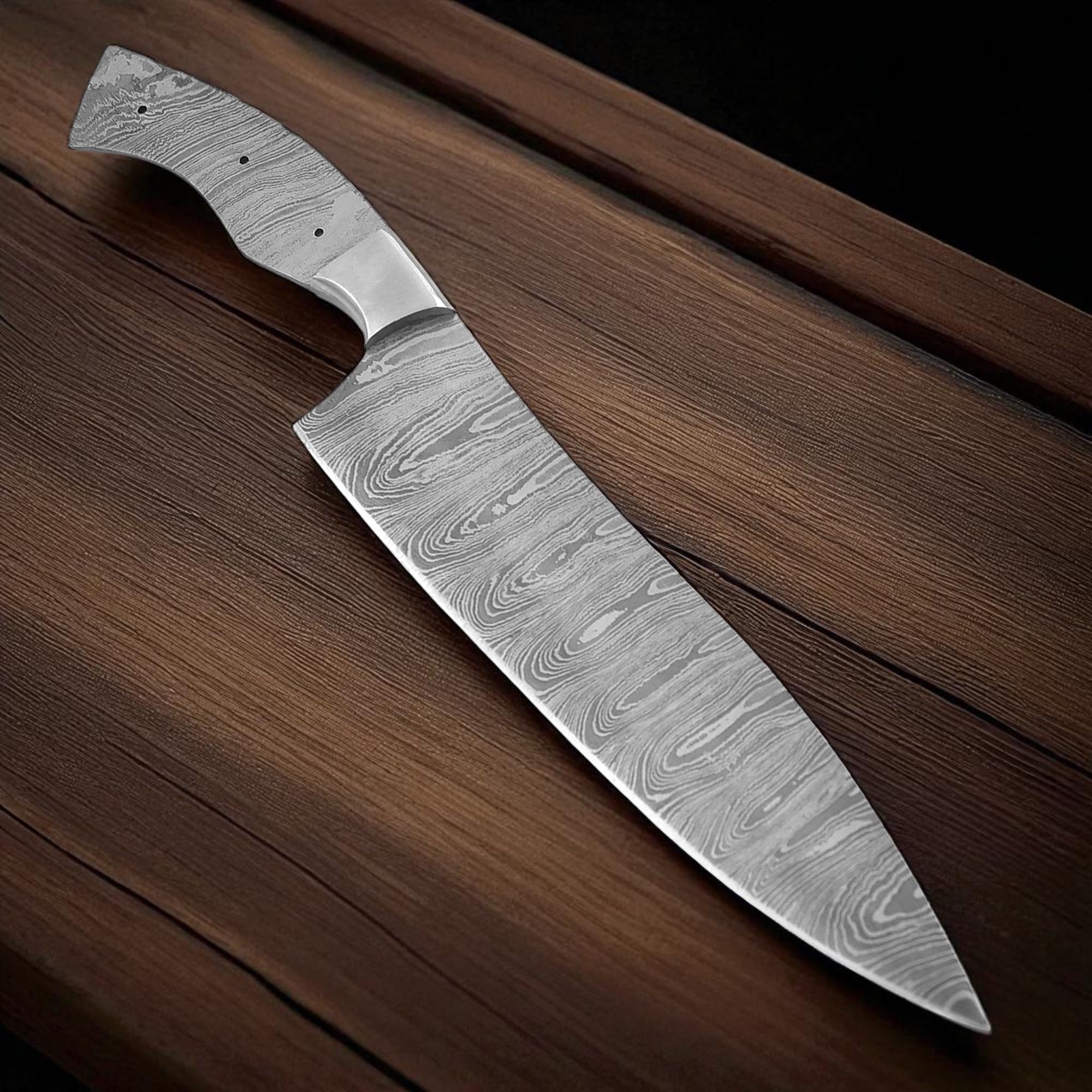 BBC-664 Custom Handmade Damascus Steel 8 Inches Chef blank Blade, kitchen blank blade