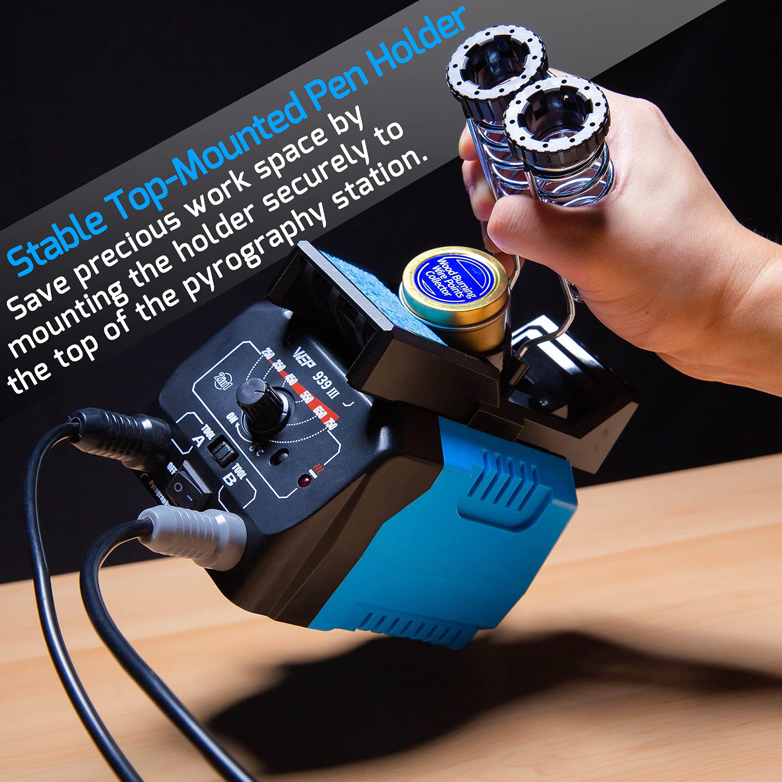 WEP 939III Dual Pen Wood Burning Kit 34in1 with 20 Woodburning Tips