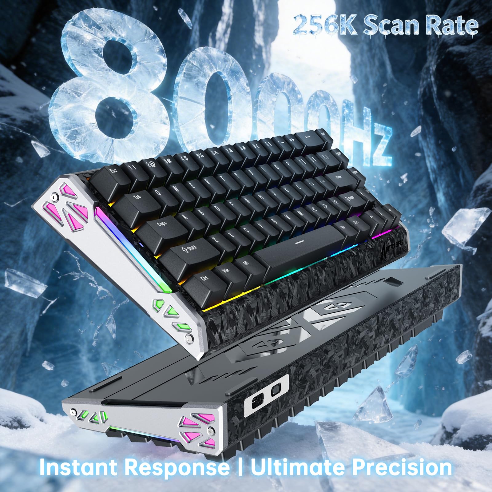 ATTACK SHARK R68 HE Carbon Fiber 8000Hz Rapid Trigger Keyboard