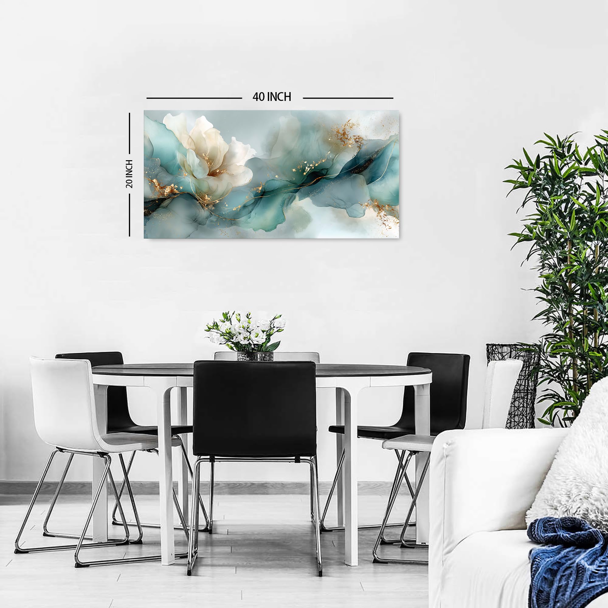 AIYISU Fleur Impression sur Toile Decoration Murale Peinture 20x40in Tableaux Decoratifs Muraux Décoration Moderne Abstraite Fleur Tableau Decoration Murale Salon Chambre Bureau - Prêt à Accrocher