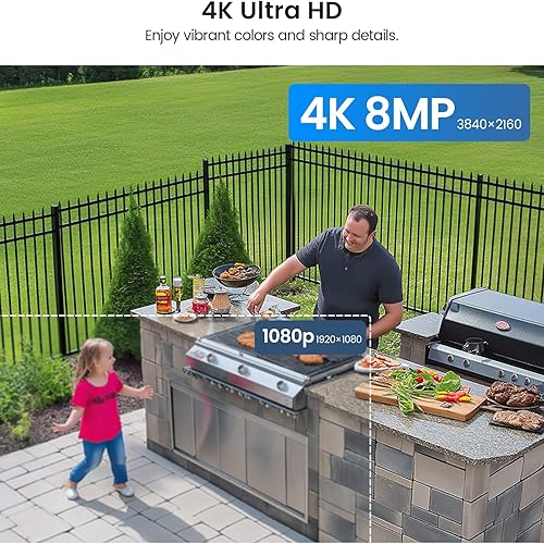 Miniatura 2 de Loocam Sistema de cámara de seguridad CCTV 4K PoE con cable de visión nocturna a color real, 4 cámaras IP PoE de 8 MP, NVR de 8 canales y disco duro