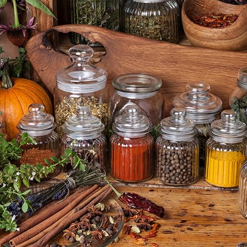 Miniatura 7 de TOPZEA Paquete de 12 tarros de vidrio con tapas herméticas, recipientes de vidrio transparente de 8 onzas para especias de azúcar, tarro de