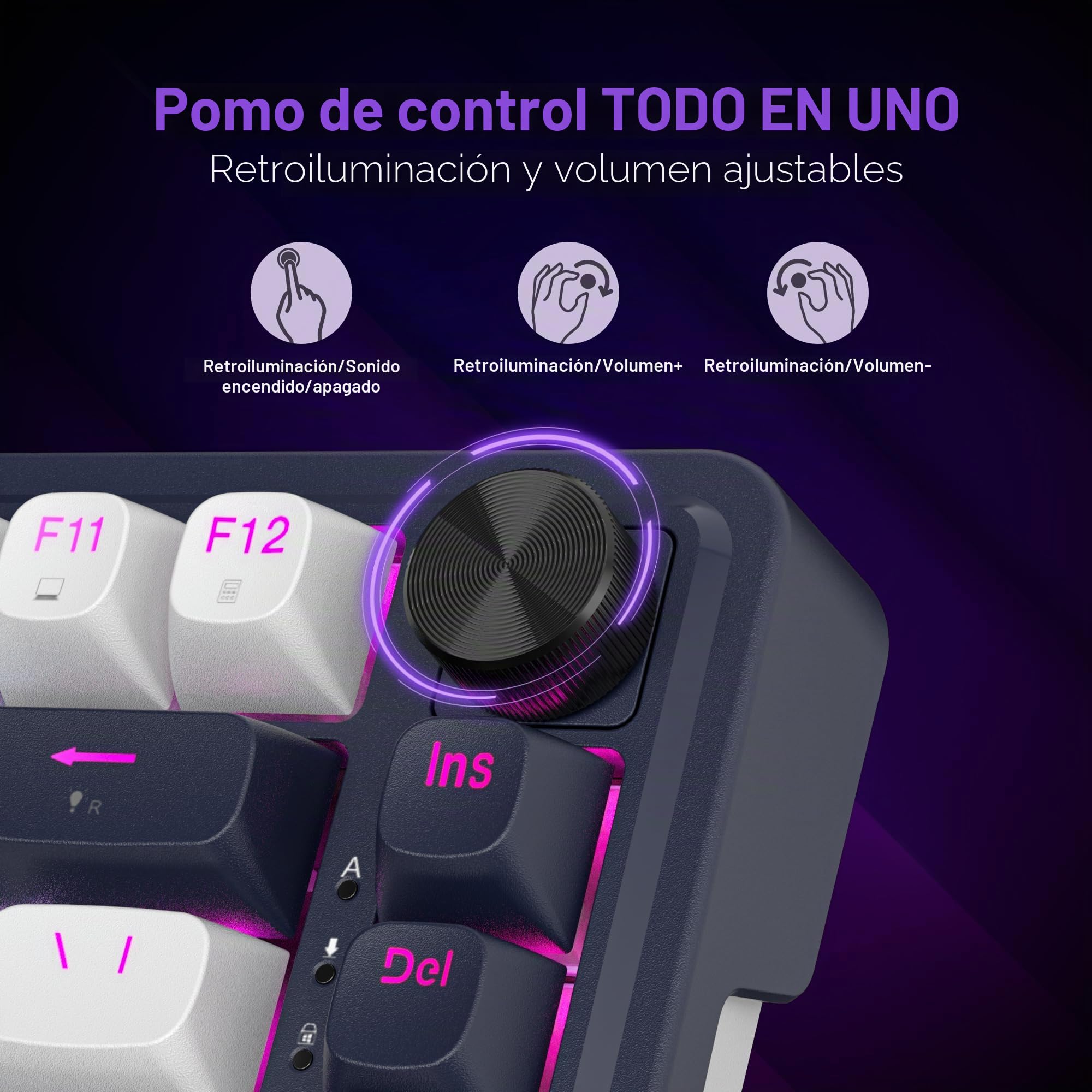 Redragon K673 Teclado Mecánico Magnético Cableado RGB | Diseño Blanco y Negro Alta Precisión Disposición US Ergonómico Gaming Interruptores Personalizados