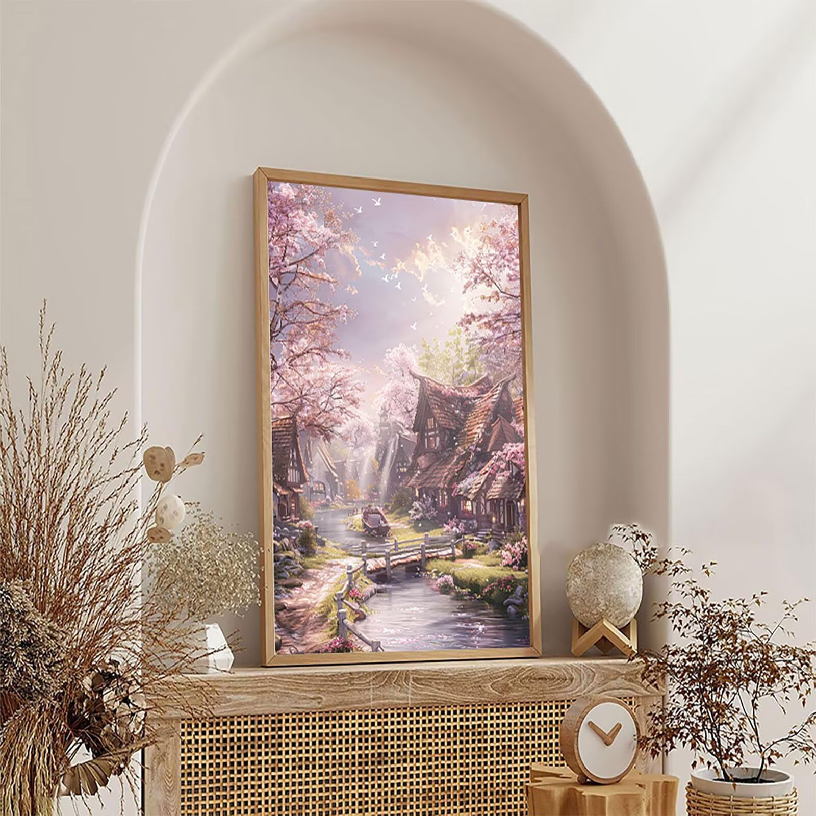 5D DIY DIY Diamentowe Malarstwo Domy Kompletny Zestaw Krajobrazowy, Kryształowe Hobby Diament Kreatywne Dorośli, Haft krzyżykowy Rzemiosło, Koraliki Koraliki na prezent 100 x 135 cm Z-4879