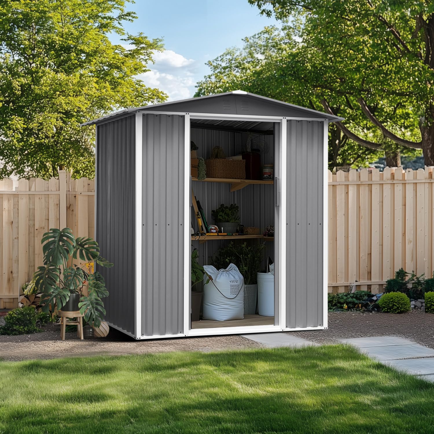 Amazon | 物置 倉庫 屋外収納庫 スチール物置 大容量 防錆 Amazon | 物置 倉庫 屋外収納庫 スチール物置 大容量 防錆