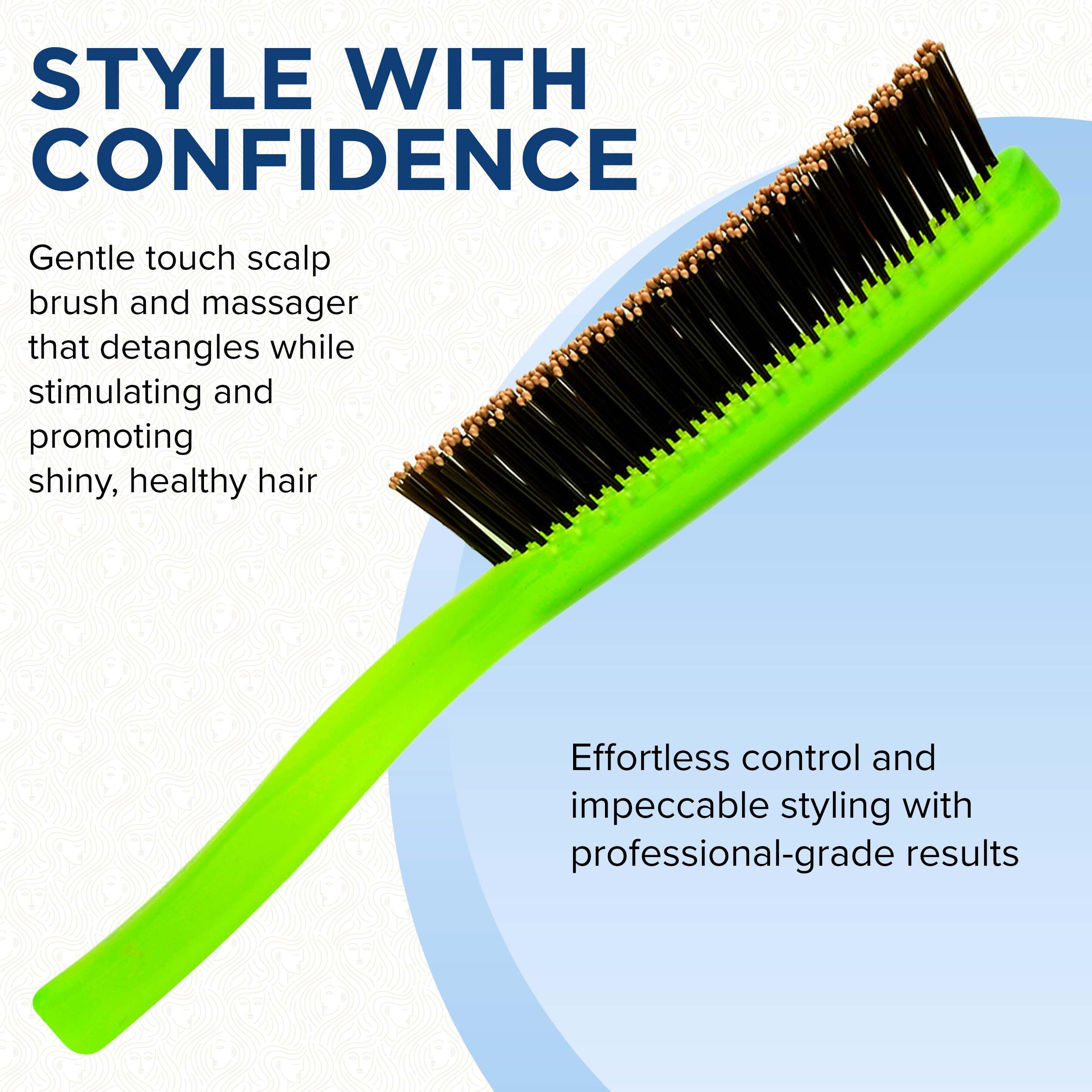 Giorgio Neon Styling Haarbürste Dresser Größe Wet & Dry Pro Entwirrer, weich für empfindliche Kopfhaut, für Männer, Frauen & Kinder, alle Haarlängen, langlebig und antistatisch