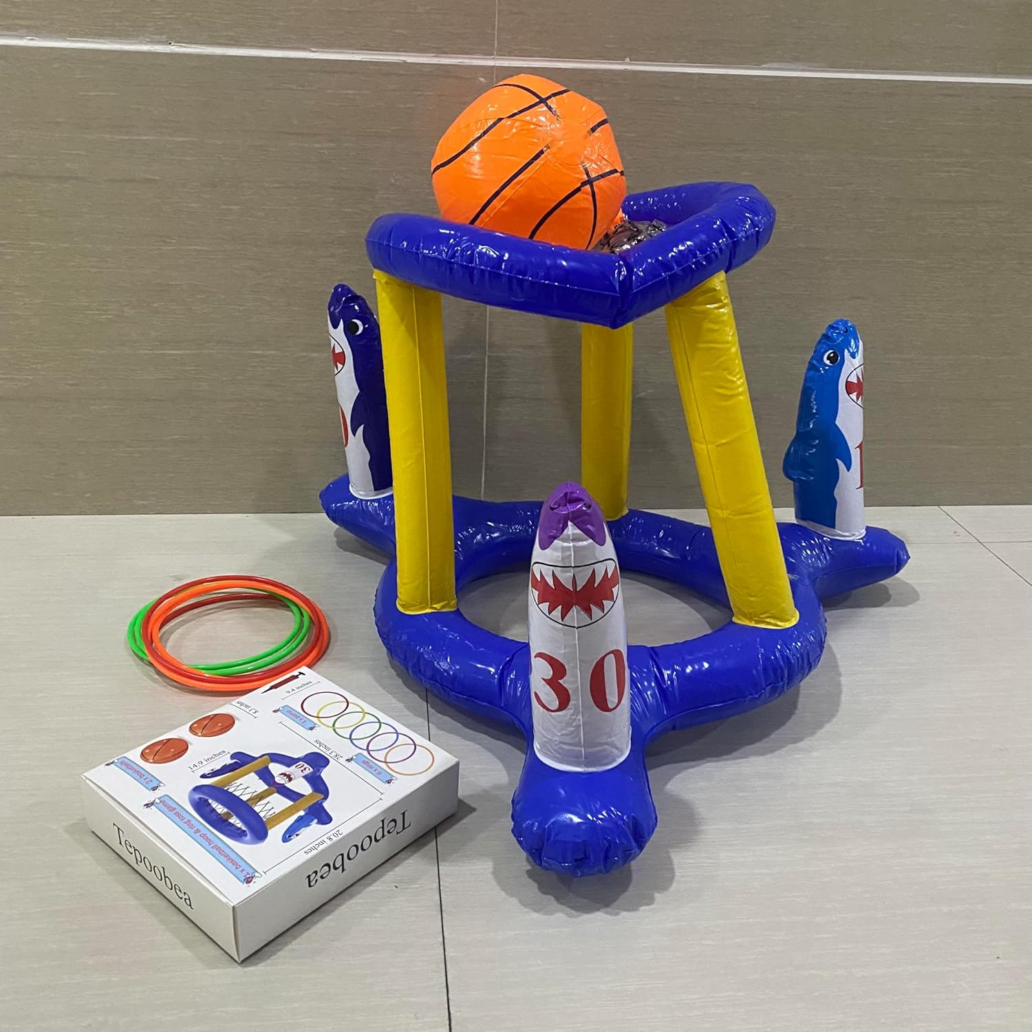 2-in-1 Pool Floats Toys Games Set, Pool Basketball Hoop & Ring Toss Game, Inflatable Pool Party Games Pool Floats Toys 2-in-1 Pool Floats Toys Games Set, Pool Basketball Hoop & Ring Toss Game, Inflatable Pool Party Games Pool Floats Toys