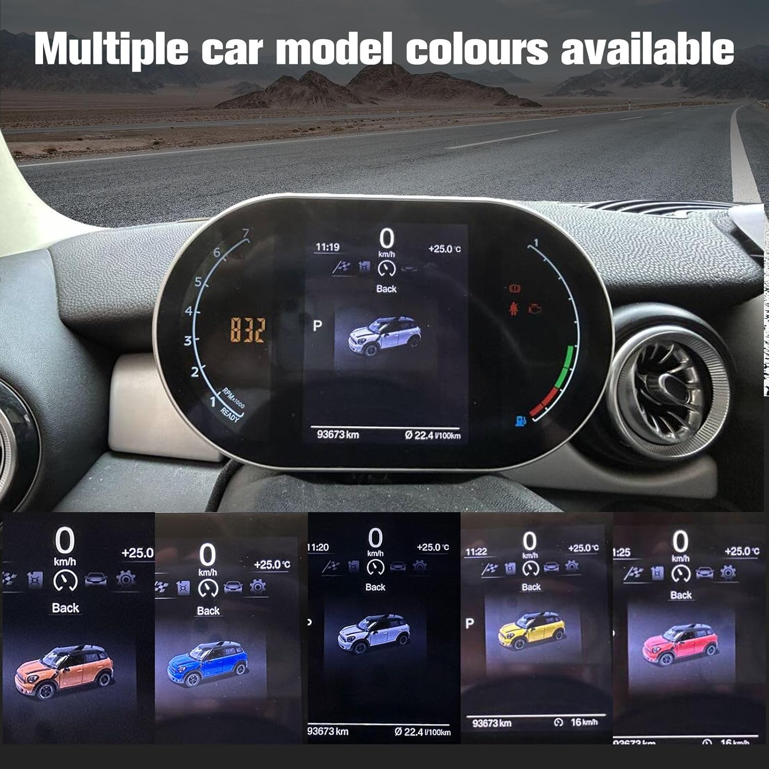 Digital Speedometer Gauge Cluster for BMW Mini Series R55 R56 R57 R58 R59 2006-2016, 5" Automotive Dashboard Instrument Dash Odometer Head up Display Screen for R60 R61