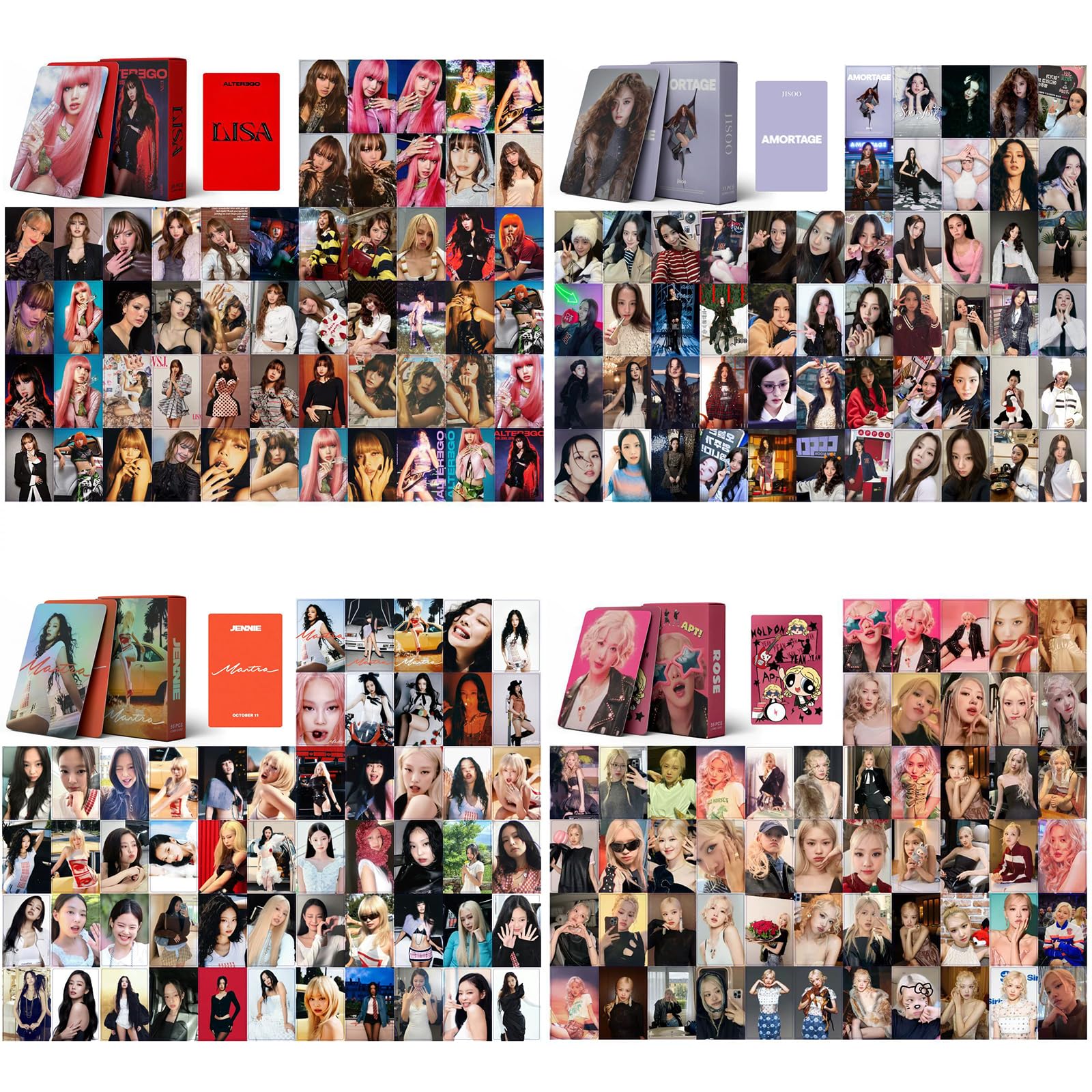 Kpop Lomo Cards Photocards 4 Set 220 Pezzi Jennie Mantra Rose Jisoo Lisa Fan Gift