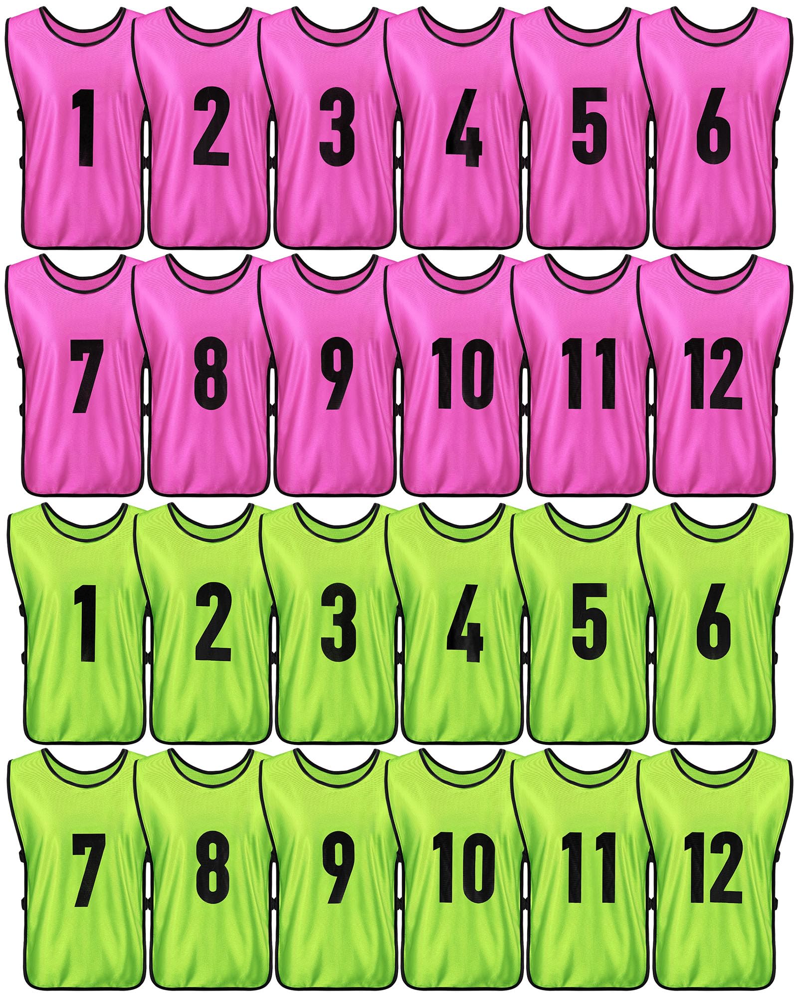 Yahenda 24 Pcs Soccer Pinnies Numbered Vests Adult