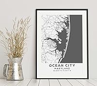 Vista 6 de Mapa de Ocean City, Maryland, Light 2 (24x36)