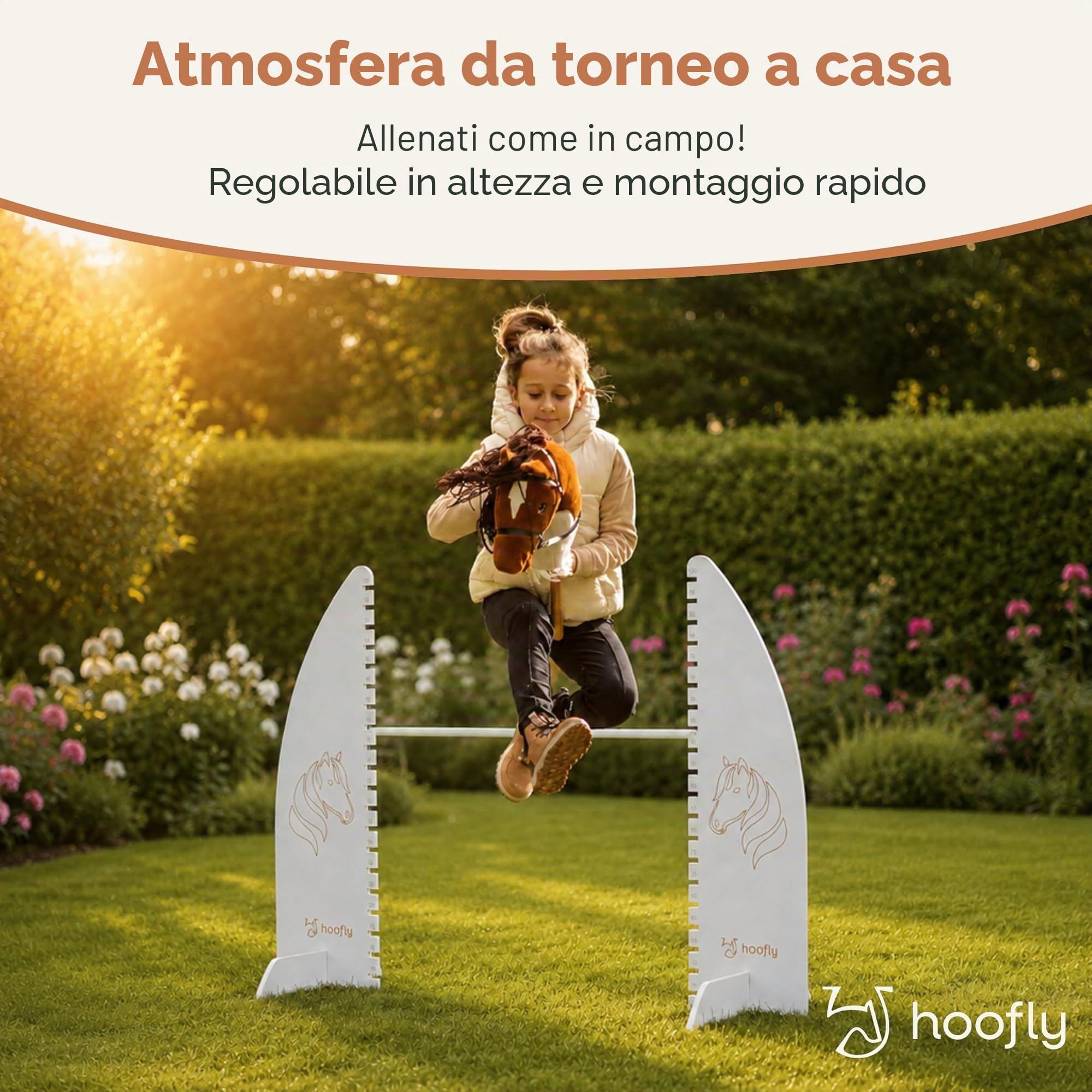 Hobby Horse Ostacolo regolabile in altezza fino a 100 cm – Tunier ostacolo per bambini e giovani, accessori professionali per hobby, cavallo, parcours e regalo per bambini