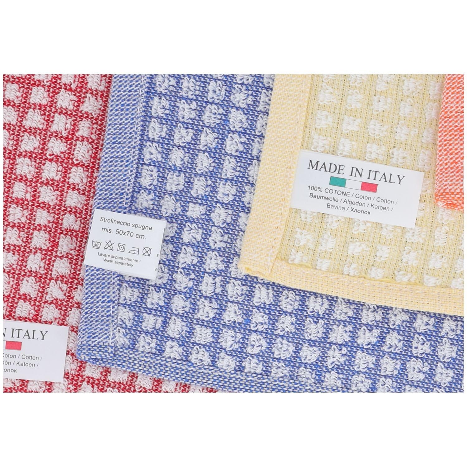 Casatessile Set 6 Strofinacci Greta con Balza Aida - Colori