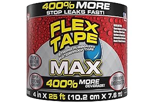 MAX Original Thick Flexible Rubberized Waterproof Tape FLEX-TAPE 4 in x 25 ft Black