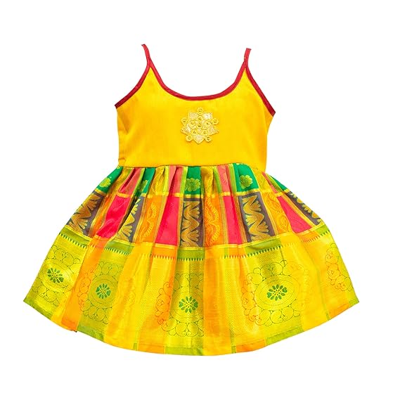 AMIRTHA FASHION Baby Girls Cotton Silk Readymade Lehenga Choli (0-6 months)