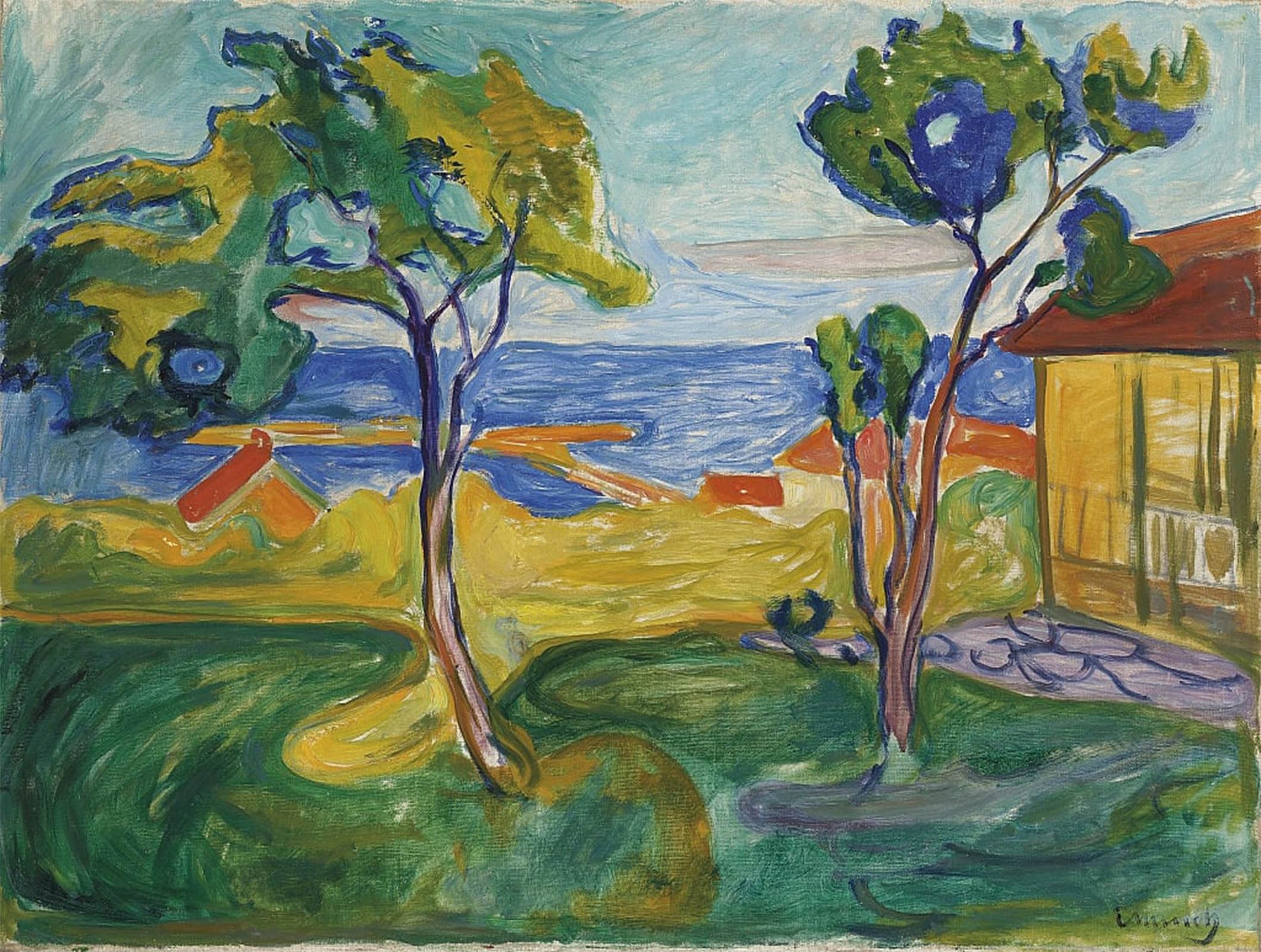 POSTERIIk Vintage Print Pop Art Landscape Artwork Hagen I Asgardstrand by Edvard Munch Art Prints for Office Home Decor 60x90cm