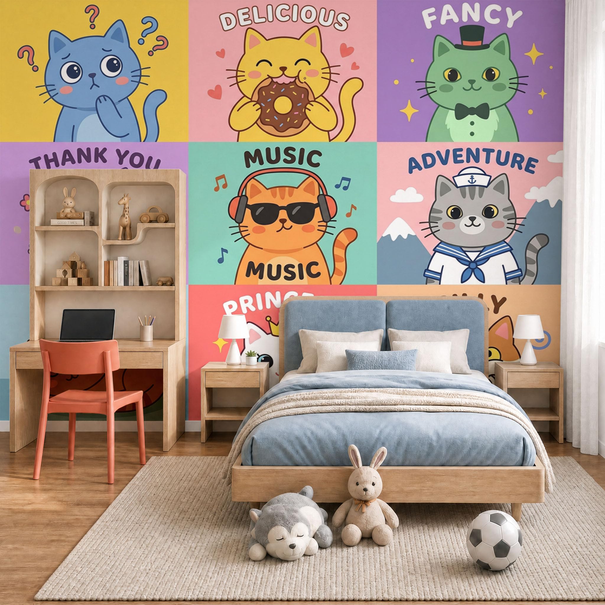 Papier peint pop art de salon pour transformer votre intérieur de chat