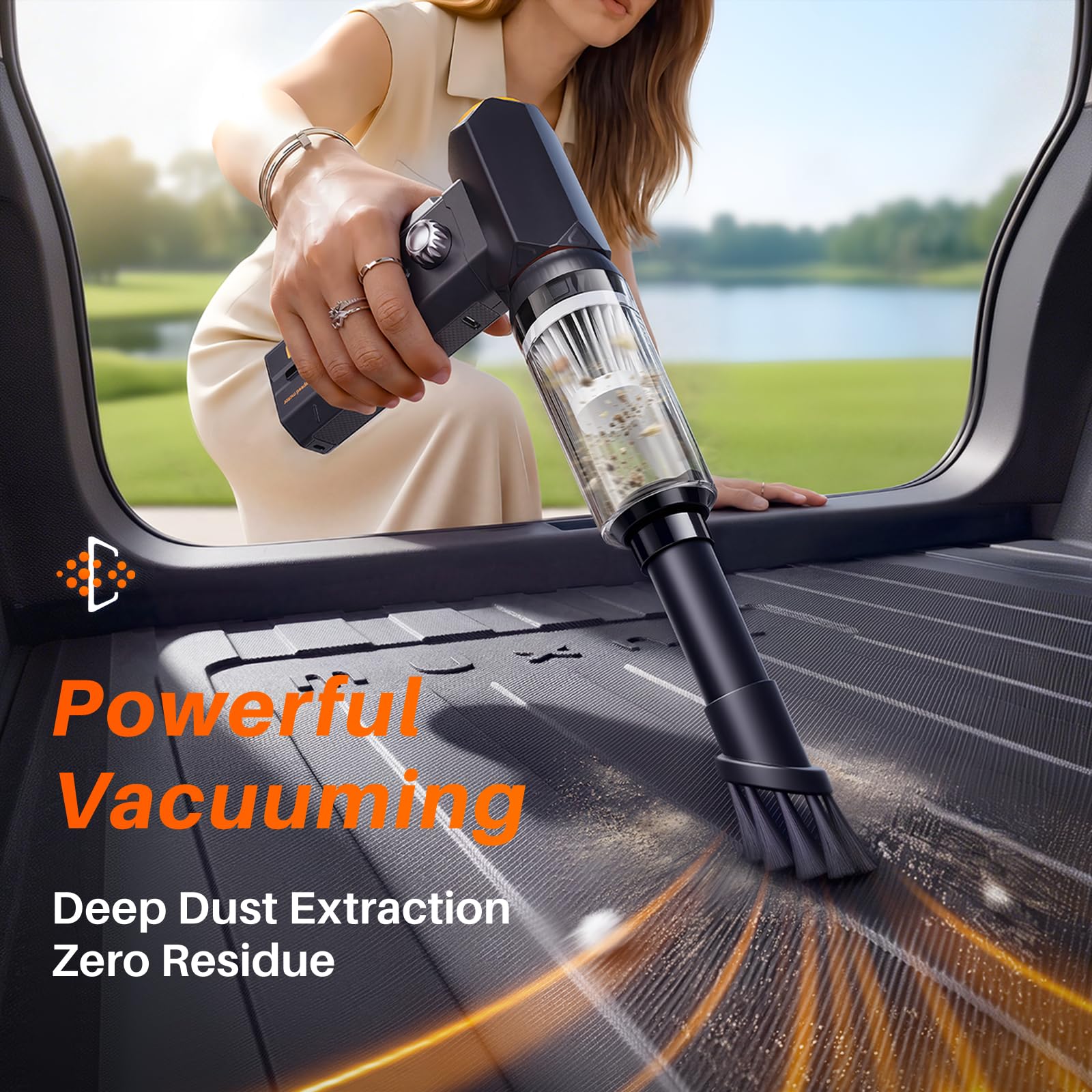 MUXNW Spolverino elettrico ad aria compressa: 8000 mAh ricaricabile, 100 velocità regolabile, soffiatore di polvere senza fili 3 in 1 per tastiera, PC, auto, barbecue, regalo ideale per uomini