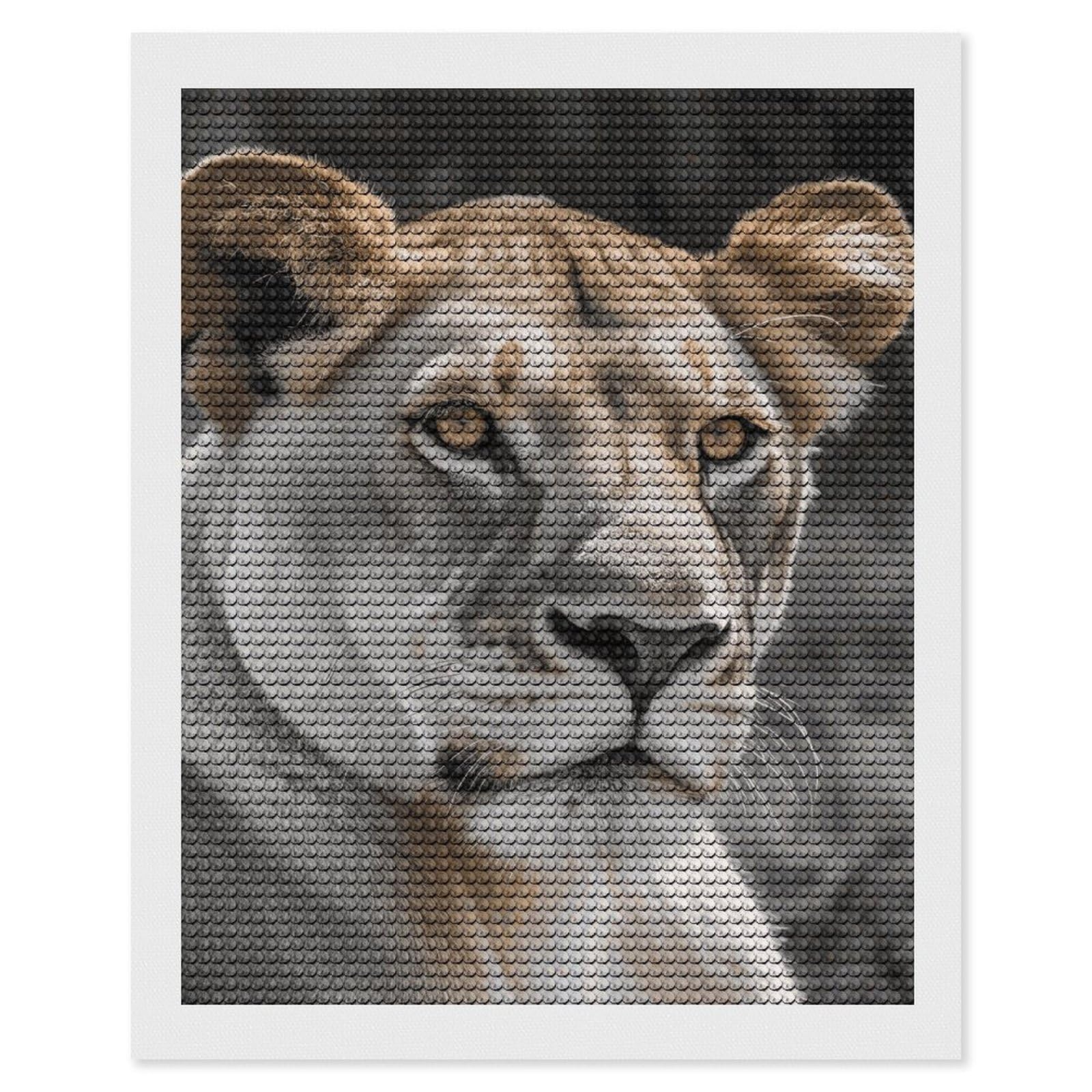 FodPand Lioness Diamond Painting Kits for Adults Beginners 16x20 Full Drill Diamond Art with DIY Tools Round 5d Diamonds Dots Crafts Gem Art Paint by Diamonds for Home Wall Decor Relaxing Gift