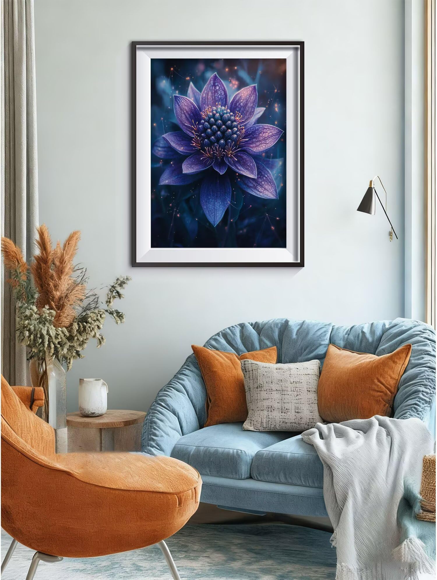 Diamond Painting Usine Lotus Mosaique Loisir Creatif Kit, Diy Diamond Point de Croix Broderie, Cristal Art Kit Peinture Diamant, Automne Halloween Decoration Murale, Cadeau de Noel 90x120cm W-l-704