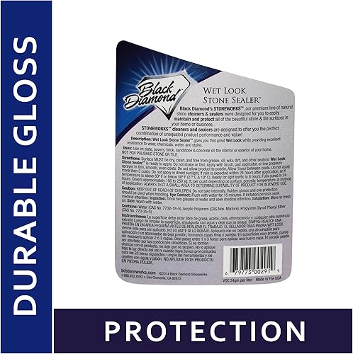 Miniatura 4 de Black Diamond Stoneworks Sellador de piedra natural de aspecto húmedo que proporciona brillo y protección duraderos. Limpiador intensivo de 1 cuarto