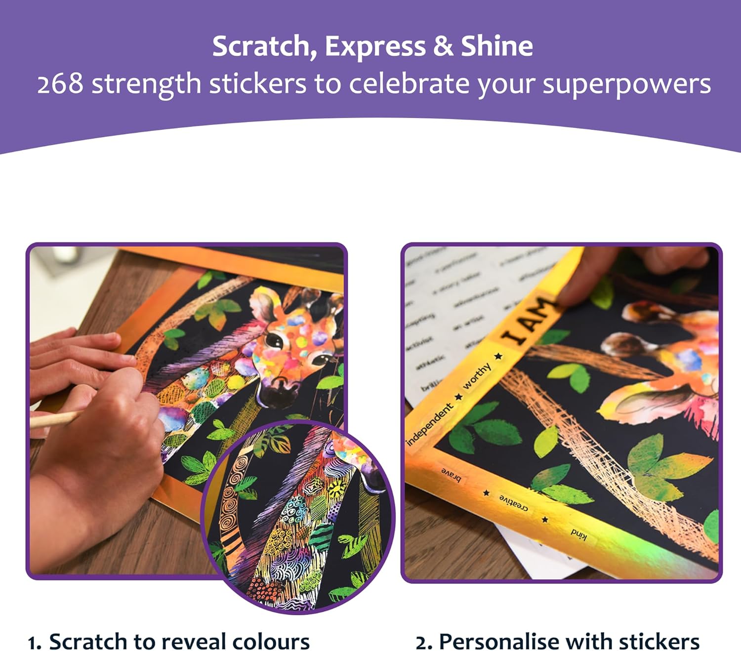 Chalk and Chuckles BeYouTiful Me Art and Craft Kit Ages 8-14, Scratch Art, Creative DIY Gifts for Girls, Boys Age 9, 10, 11, 12 Years, Multiple Activities in a Box