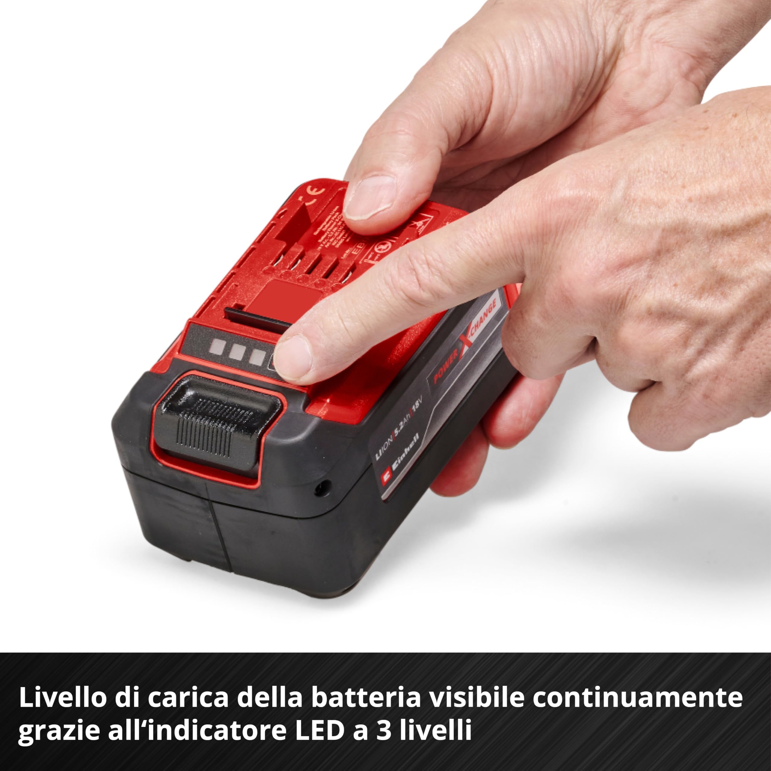 Due batterie Power X-Change originali Einhell PXC-Twinpack da 5,2 Ah (18 V, 5200 mAh, 1260 W, incluse due batterie da 5,2 Ah senza caricabatterie)