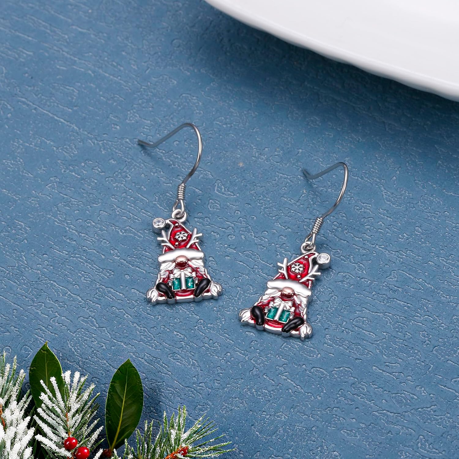 Christmas Earrings for Women 925 Sterling Silver Christmas Tree/Snowman Dangle Drop Earrings Colorful Xmas Festival Holiday Jewellery Christmas Gifts for Women - Image 3