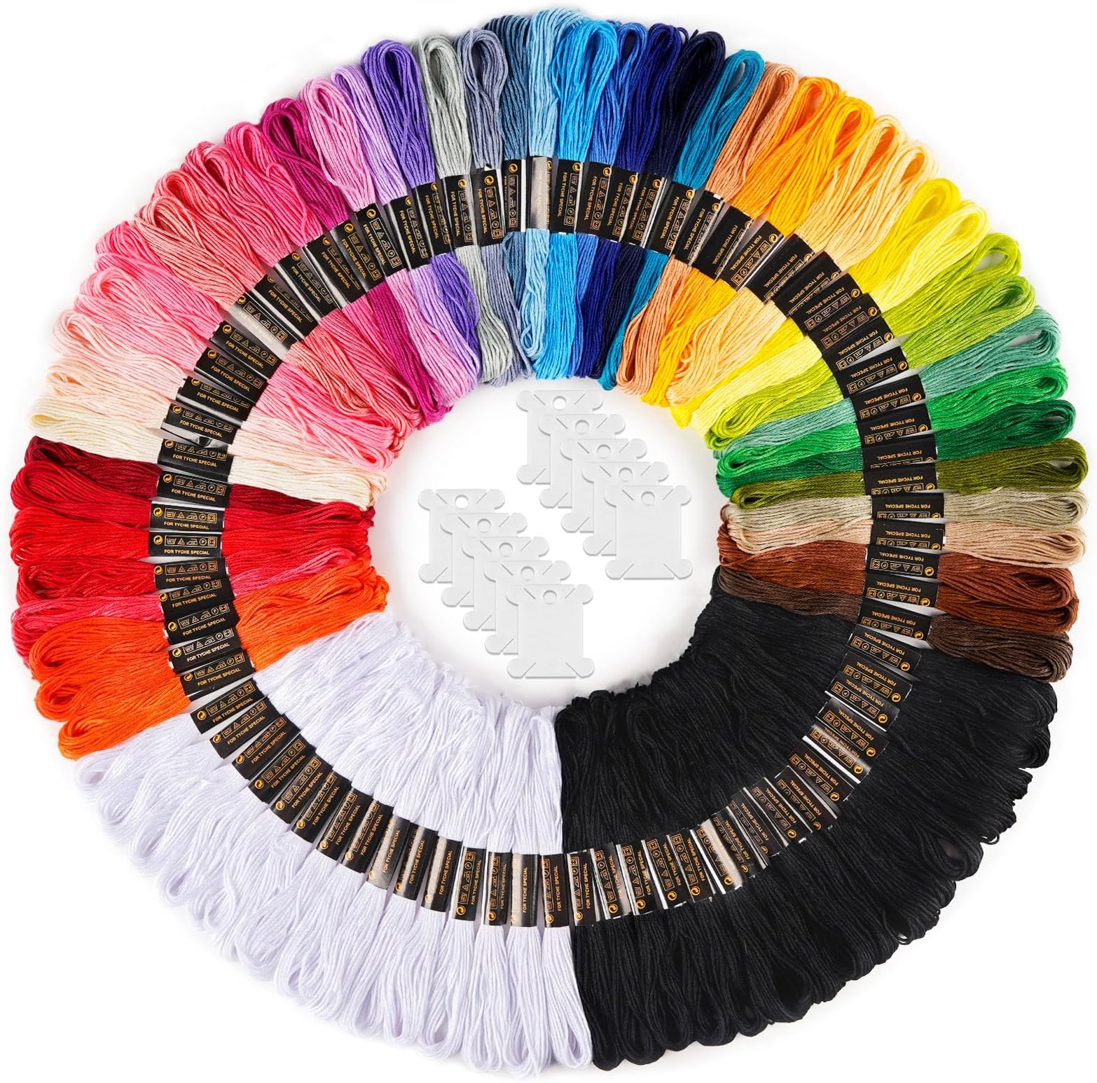 100 Farben Stickgarn Set – Kreuzstichgarn Aus Polyester-Baumwolle, 6-strängig, Je 8 Meter