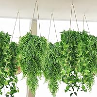 Vista 4 de Hoteam 12 Piezas Plantas Colgantes Artificiales de 32 Pulgadas Enredaderas de Hiedra Falsa con Hojas Falsas Plantas Artificiales de Patio Vegetación