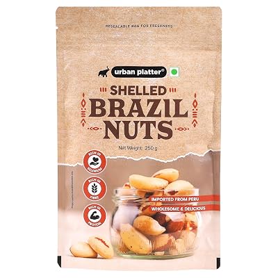 Urban Platter Brazil Nuts, 250g (Rich in Selenium | Superfood | Have 1 Daily | Product of Peru)