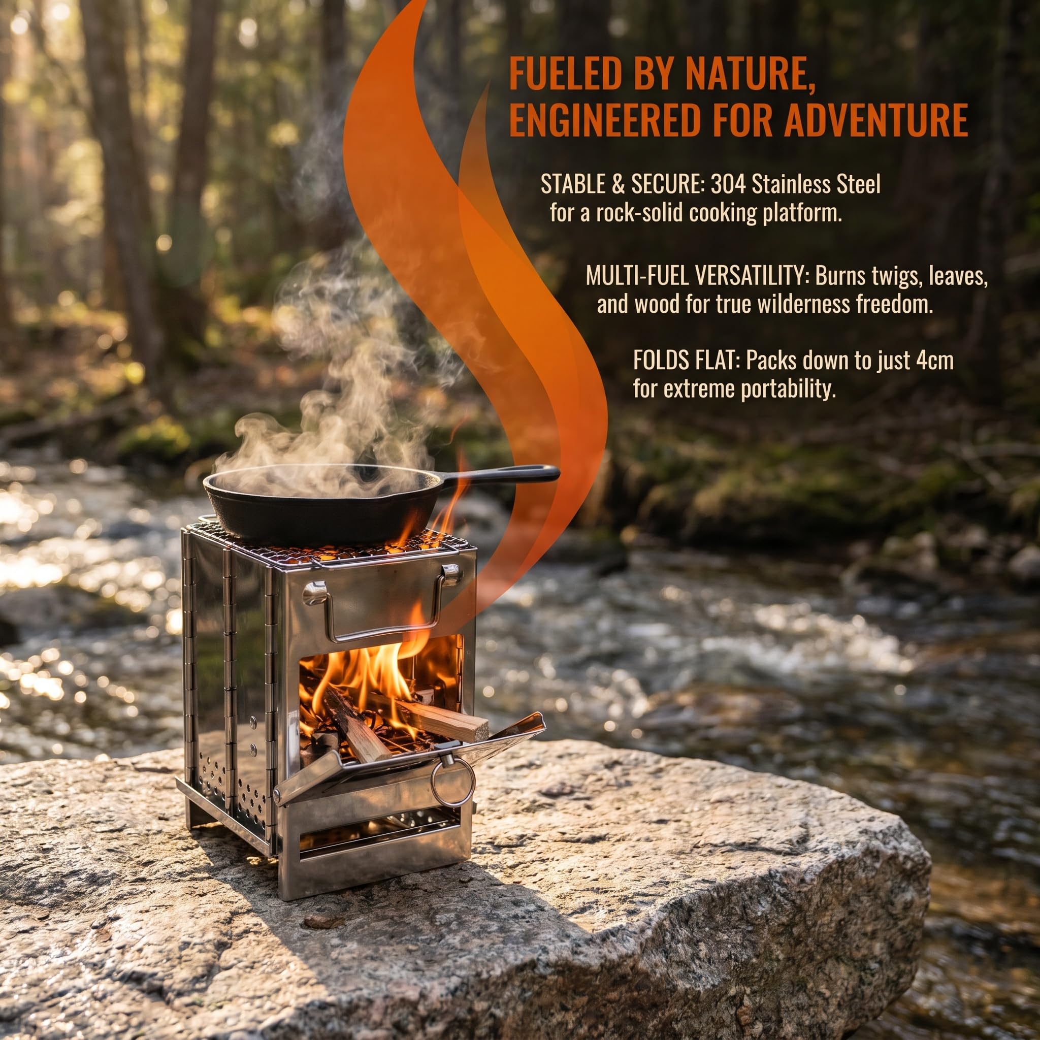 Tragbares Camping-kochgeschirr-Set – Faltbarer Holzkocher Für Rucksackreisen, Survival Und Outdoor-Kochen – Leichte Und Robuste Campingausrüstung