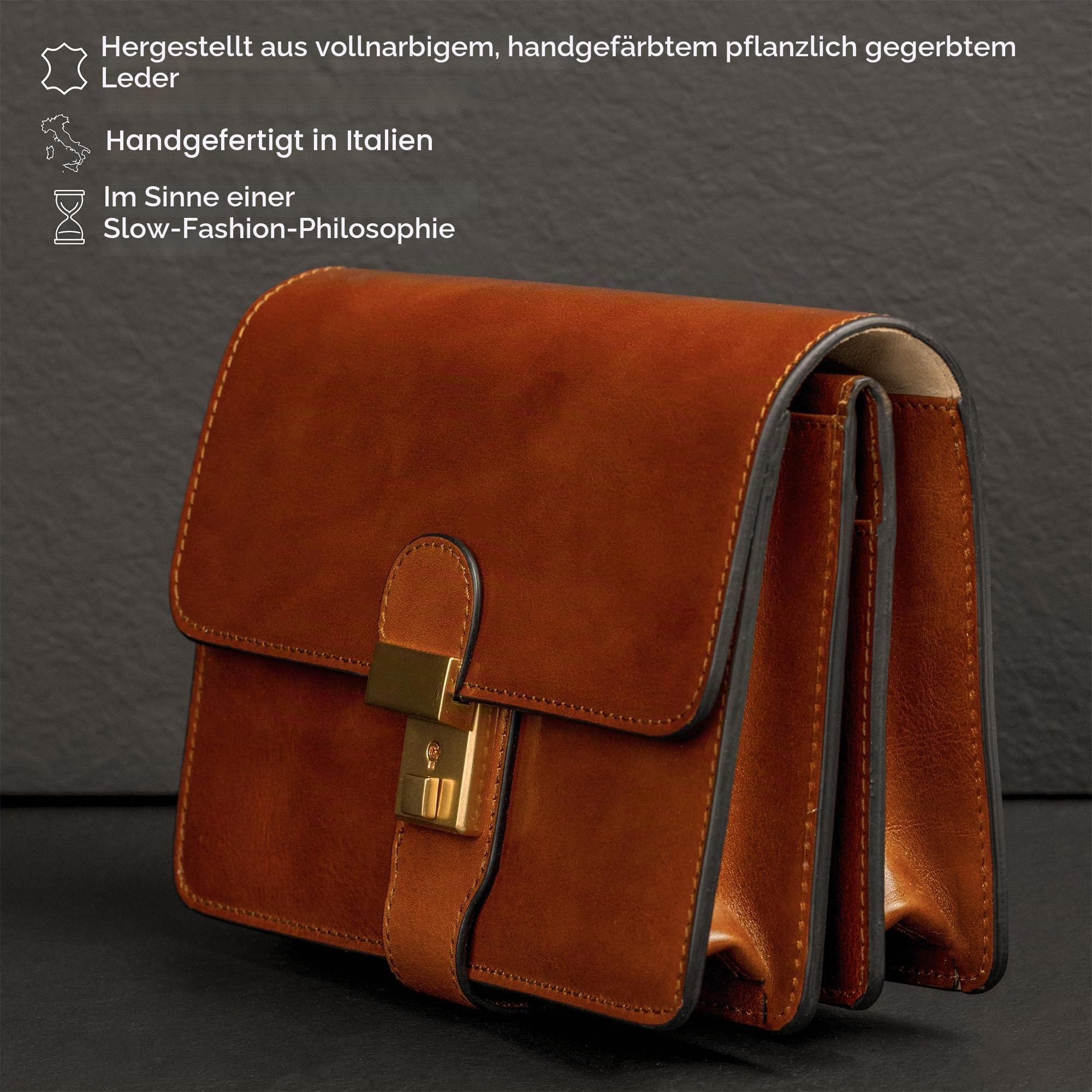 Time Resistance Leder-Clutch für Herren – Organizer-Tasche für Herren – Handgelenktasche – Aktentasche, handgefertigt in Italien – Handtasche für Herren