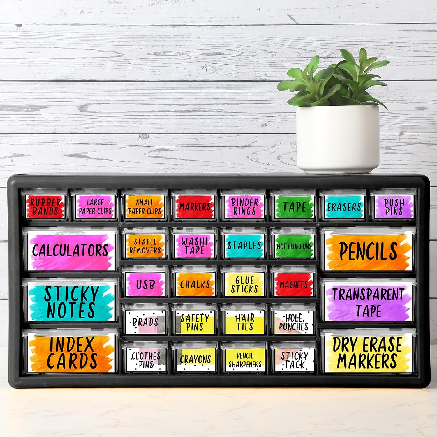 Frienda 84 Pcs 4 Sheet Classroom Toolbox Labels for Teacher,Watercolor