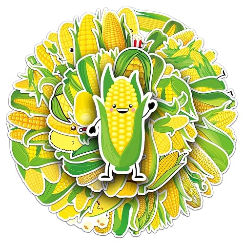 50 Pcs Fresh Corn Stickers, 1.96-3.15inch Cartoon Vegetable & Fruit