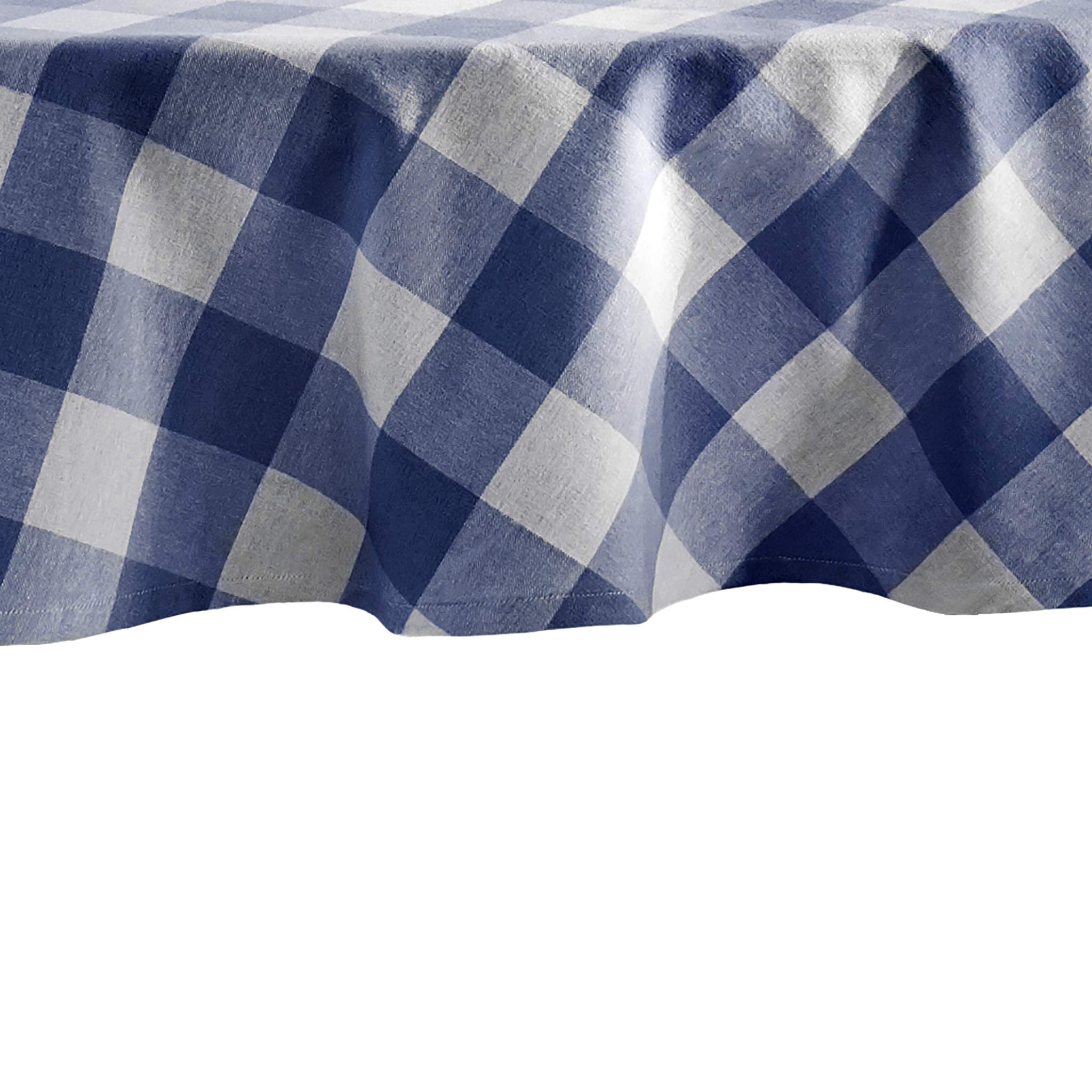 Elrene Home FashionsElrene Home Fashions Farmhouse Living Buffalo Check Tablecloth, 70" Round, Blue/White
