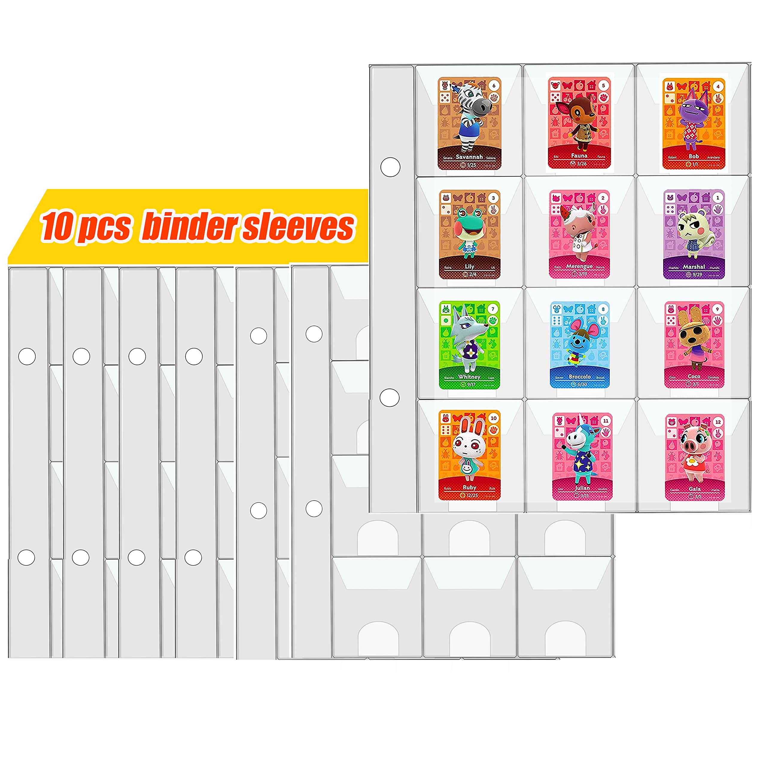 120 Pockets Extra Expansion Binder Sleeves for Animal Crossing Mini Amiibo  Cards Binder, ACNH NFC Tag Game Mini Cards Binder Sleeves 10 Packs :  Amazon.sg: Toys