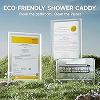 Vista 6 de Veken Paquete de 5 estantes de ducha resistentes al óxido e impermeables, estantes de ducha esquineros adhesivos sin perforaciones, estante